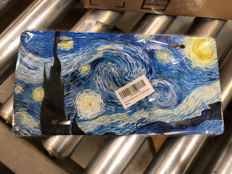 Photo 3 of Amcove Custom License Plate Front Car Tag, Aluminum - Van Gogh Starry Night, 6 X 12 Inch (4 Holes) Multi LP20