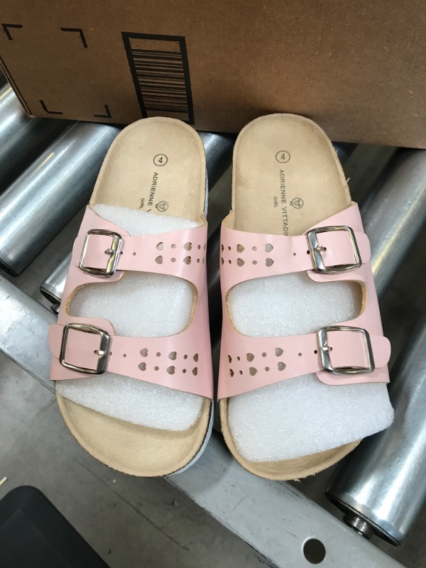 Photo 2 of ADRIENNE VITTADINI Girls' Sandals - Two Strap Leatherette Cork Footbed Sandals (Toddler/Girl)
