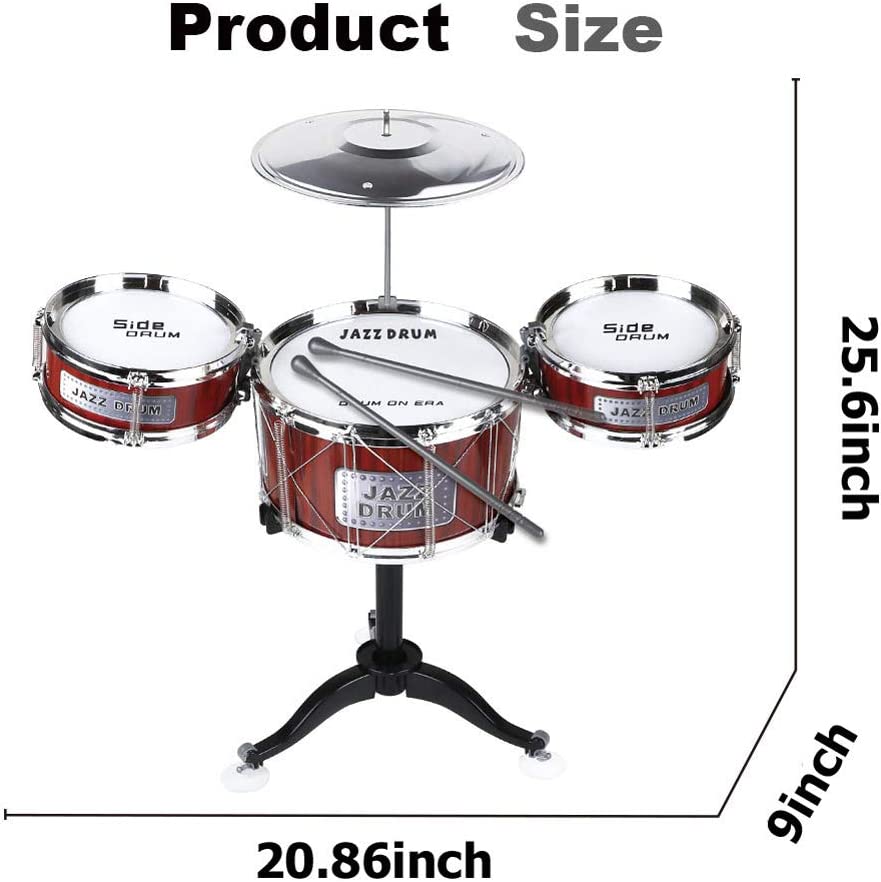 Photo 1 of AHOMASH Jazz Drum Sets Toy Drum Set for Kids 1 - 6 Years Old Beats Musical Toys Plastic Drum Kit with Cymbal & Drumsticks Kids Drum Set
