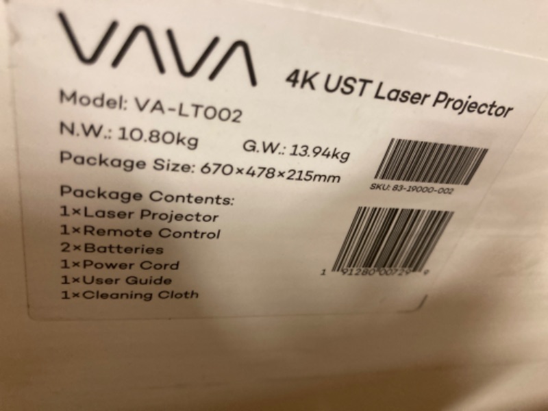 Photo 2 of Vava 4K Ultra Short Throw Laser TV Home Theatre Projector