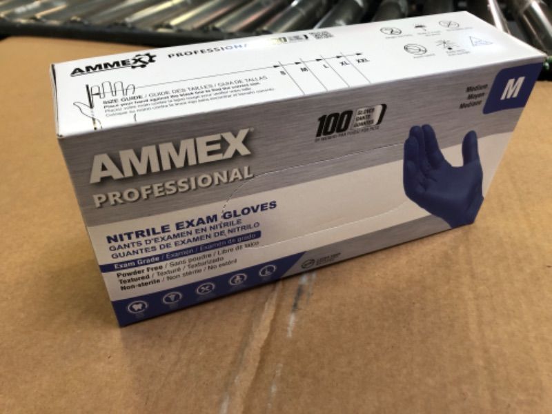 Photo 1 of 1 Box--100pcs --Nitrile Gloves, Disposable Gloves, Comfortable, Powder Free, Latex Free Medium  