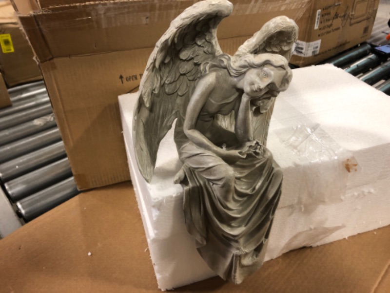 Photo 1 of 15 in Design Toscano Resting Grace Sitting Angel Statue - Medium, Off-White