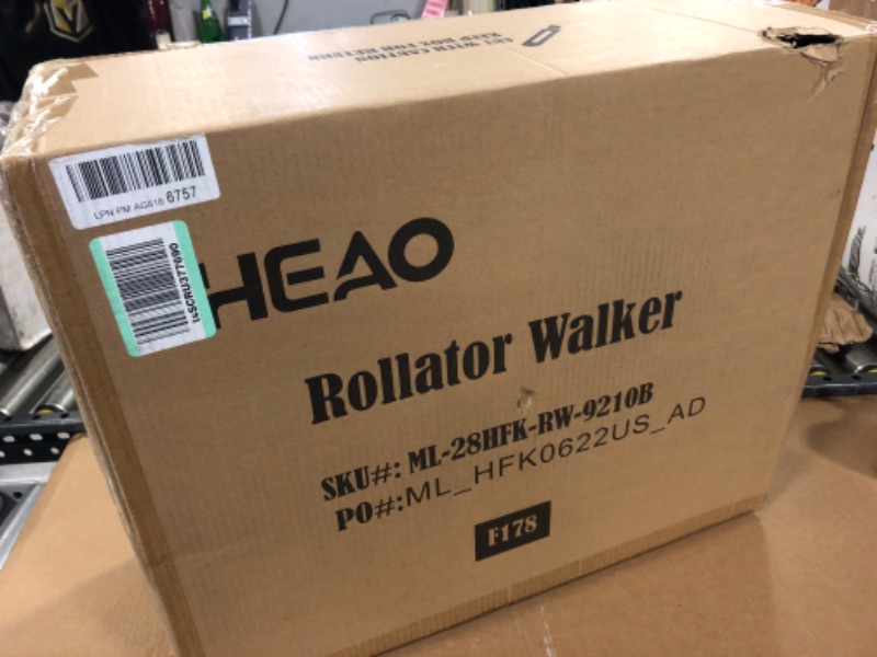 Photo 1 of HEAO Rollator Walker for Seniors,10" Wheels Walker with Cup Holder,Padded Backrest and Compact Folding Design,Lightweight Mobility Walking Aid with Seat,Blue