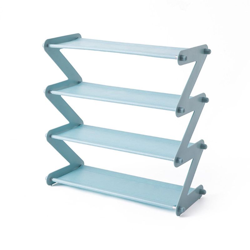 Photo 1 of 4 -Tier Stackable And Expandable Shoe Rack Z-Shaped Footwear Organizer Shoe Shelf Storage Organizer Household
