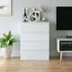 Photo 1 of 4 Drawer White Dresser, Modern Storage Cabinet for Bedroom, White Chest of Drawers Wood Organizer for Living Room