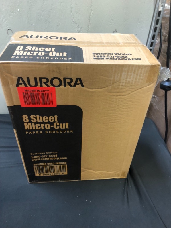 Photo 1 of Aurora AU870MA High-Security 8-Sheet Micro-Cut Paper Credit Card Shredder Black
