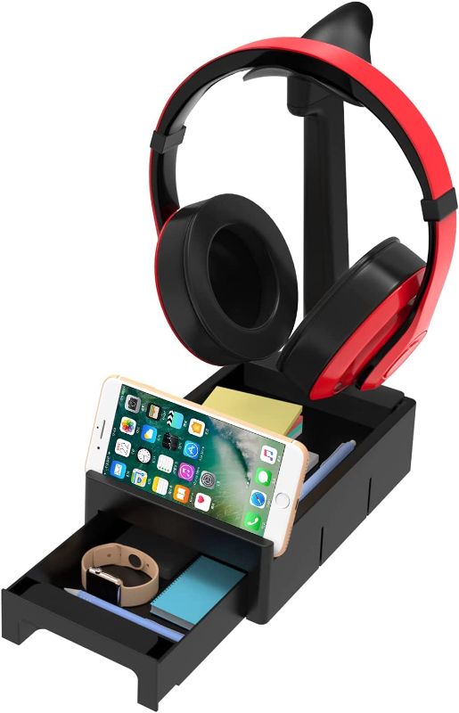 Photo 1 of Headphone Stand, Gaming Headset Stand with Cable Holder,Headphone Hanger - Suitable for Gamer,Desktop,Table,Game,Earphone,Accessories,Desk Organizer
