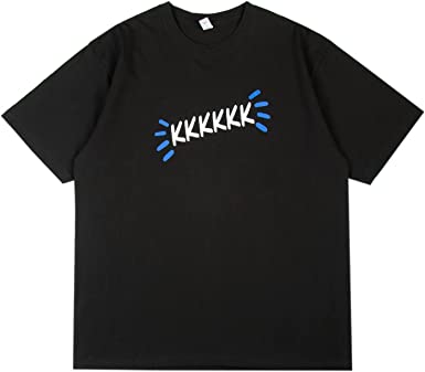 Photo 1 of Cactus Pack Men's Crew Neck Short Sleeve T-Shirts KKKKKK Letter Print Hip Hop Loose Design T-Shirt --- MEDIUM 
