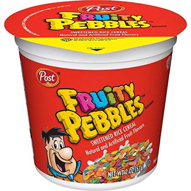 Photo 1 of 12 PK OF FRUITY PEBBLES TO GO CEREAL 2 OZ -- EXP 10/19/2022