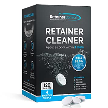 Photo 1 of 120 Retainer and Denture Cleaning Tablets Cleaner (4 Months Supply) - Removes Plaque, Odors, Stains from Dentures, Retainers, Night Guards, Mouth Guard, Dental Tools & Removable Dental Appliances
