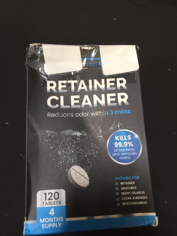 Photo 1 of 120 Retainer and Denture Cleaning Tablets Cleaner (4 Months Supply) - Removes Plaque, Odors, Stains from Dentures, Retainers, Night Guards, Mouth Guard, Dental Tools & Removable Dental Appliances
