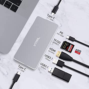 Photo 1 of XTRAL USB-C Hub 7-in-1 Docking Station with M.2 NvMe Enclosure, 4K60 HDMI, 100W PD for Windows/MAC/iPAD?Compatible with Network Storage /File Sharing on AX1800/AXT1800/A1300/MT1300(Flint/Slate/Beryl)
