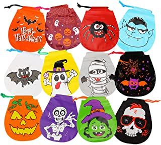 Photo 1 of  24pcs Halloween Drawstring Goody Bags 12 Styles Halloween Treats Bags for Kids's Trick or Treat Halloween Party Favor Supplies
