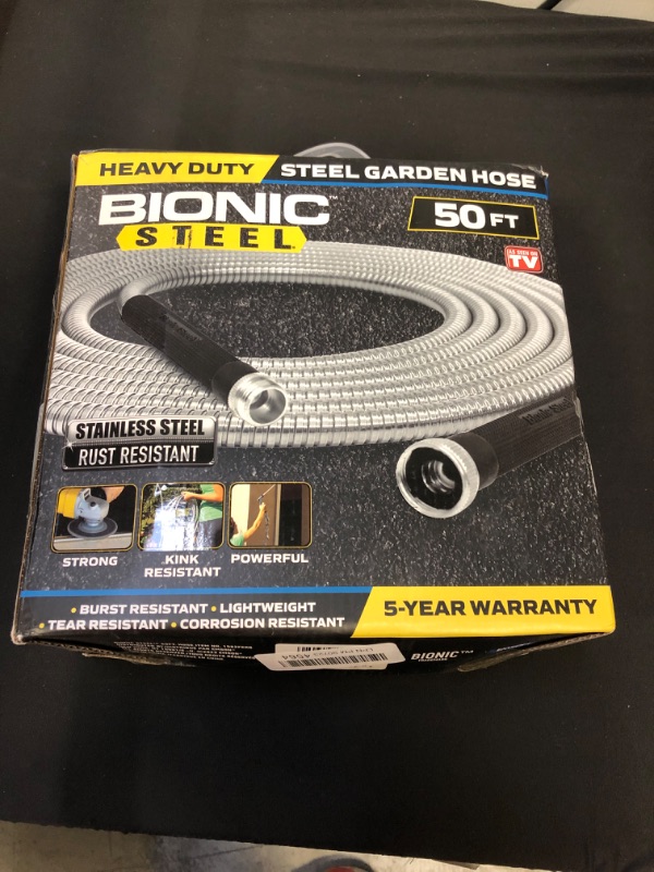 Photo 2 of Bionic Steel 50 Foot Garden Hose 304 Stainless Steel Metal Water Hose – Super Tough and Flexible