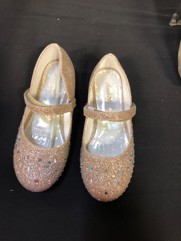 Photo 2 of Furdeour Girls Glitter Flats Adorable Dress Shoes Princess Wedding Party Flower Rhinestone Shoes for Kids Toddler
SIZE 13