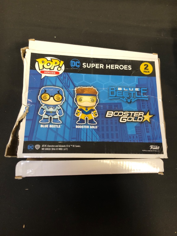 Photo 3 of Funko Pop! Heroes: DC Heroes Booster Gold and Blue Beetle (Metallic Versions) Vinyl Figure 2-Pack