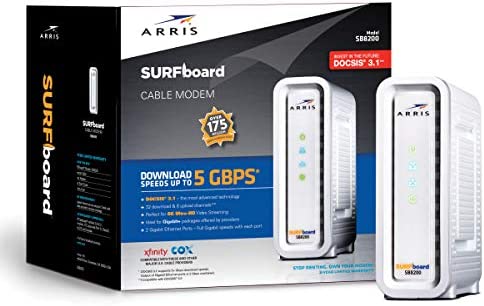 Photo 1 of ARRIS Surfboard Docsis 3.1 Gigabit Speed Cable Modem, Approved for Cox, Spectrum and Xfinity, (SB8200 Frustration Free)