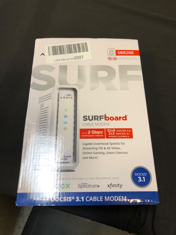 Photo 2 of ARRIS Surfboard Docsis 3.1 Gigabit Speed Cable Modem, Approved for Cox, Spectrum and Xfinity, (SB8200 Frustration Free)