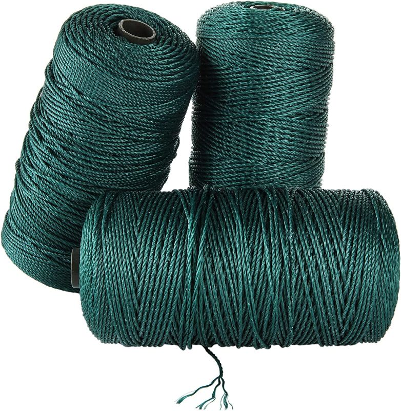 Photo 1 of 2263FT #36 Bank Line Twine Green No.36 Twisted Seine Twine Strong Nylon Nylon Twine String for Fishing, Camping, Outdoor Survival, Decoy Lines, Netting Crafting, Home Improvements, 3PCS
