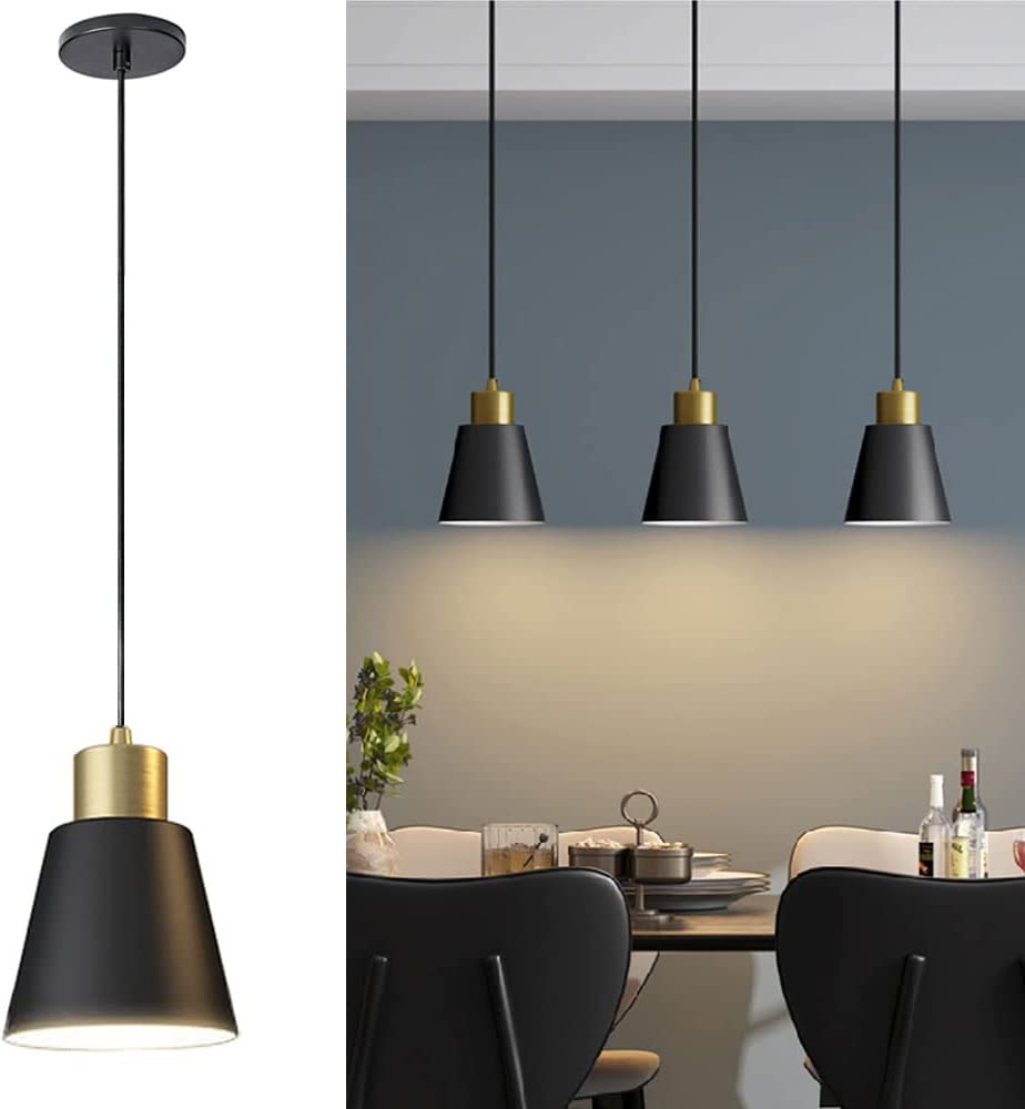 Photo 1 of Black Pendant Light Kitchen Island Mini Pendant Lighting with 59in Cord Industrial Modern Hanging Ceiling Light for Kitchen Dining Room,Foyer,Hallway,Bar,Sink(1 Pack)
