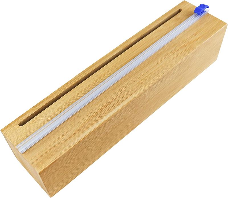 Photo 1 of 11.4" Inner Roll Wooden Foil Dispenser with Cutter Dispenser for Kitchen Drawer Bamboo Roll Organizer Holder Suitable for Cutting Aluminum Foil Plastic Wrap and Wax Paper Etc
