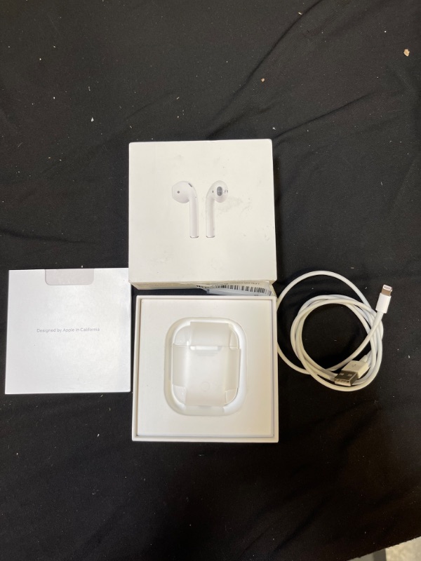 Photo 5 of Apple AirPods (2nd Generation) Wireless Earbuds with Lightning Charging Case Included. Over 24 Hours of Battery Life, Effortless Setup. Bluetooth Headphones for iPhone
