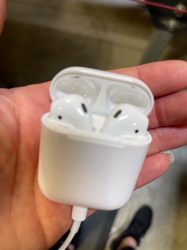 Photo 3 of Apple AirPods (2nd Generation) Wireless Earbuds with Lightning Charging Case Included. Over 24 Hours of Battery Life, Effortless Setup. Bluetooth Headphones for iPhone
