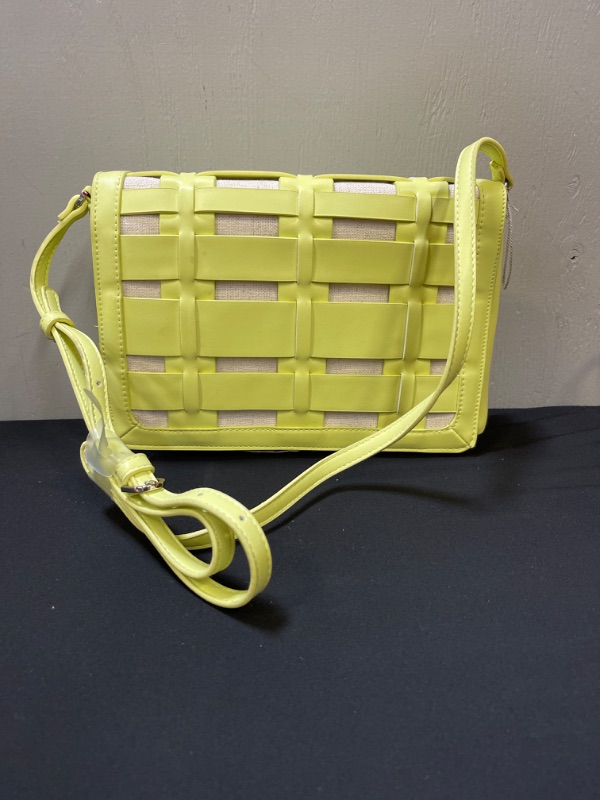 Photo 2 of Basket Weave Woven Crossbody Bag - A New Day Lime Green
