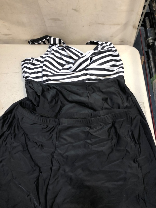 Photo 2 of Aqua Eve Women Plus Size Tankini Swimsuit Two Piece Flowy Swimdress Bathing Suits with Shorts
size 18 w 