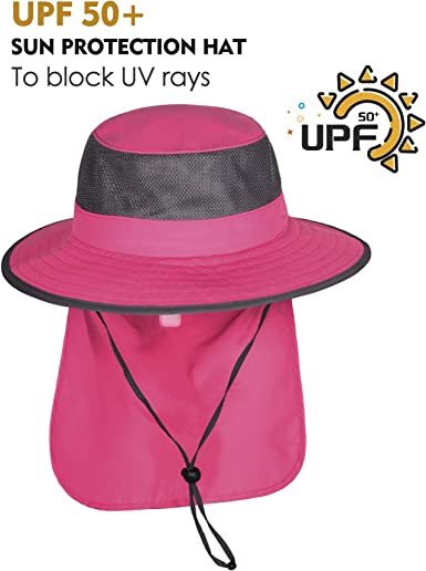 Photo 1 of Camptrace Sun Hats for Kids Wide Brim Boys Sun Hat with Neck Flap UPF 50+ Sun Protection for Boys Girls, SIZE: 5-10 YRS
