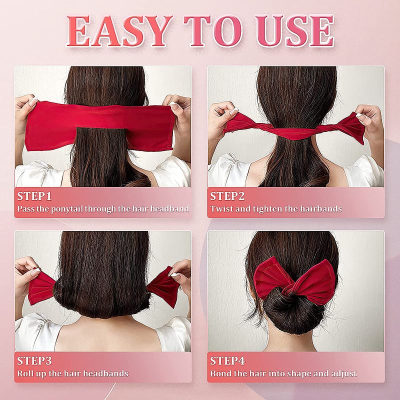 Photo 2 of 4 pieces hair bun maker. (Black,Yellow,Pink and Red included)