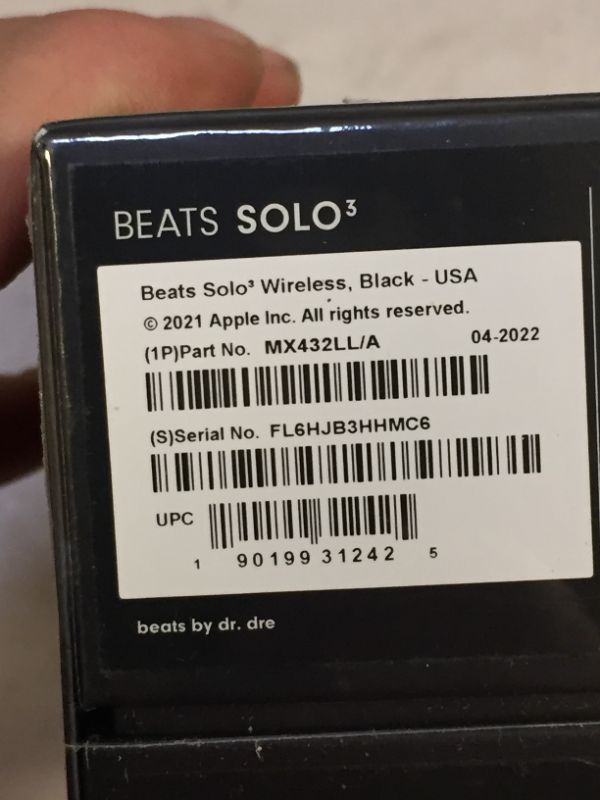 Photo 6 of Beats by Dr. Dre Solo3 Beats Icon Collection Wireless on-Ear Headphones - Matte Black
(factory sealed)
