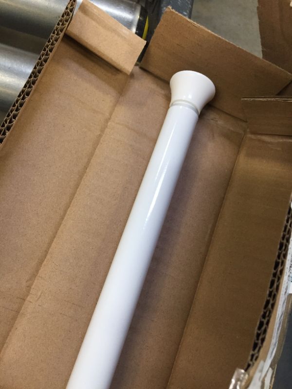 Photo 3 of Amazon Basics Tension Curtain Rod, Adjustable 36-54" Width - White, Classic Finial
