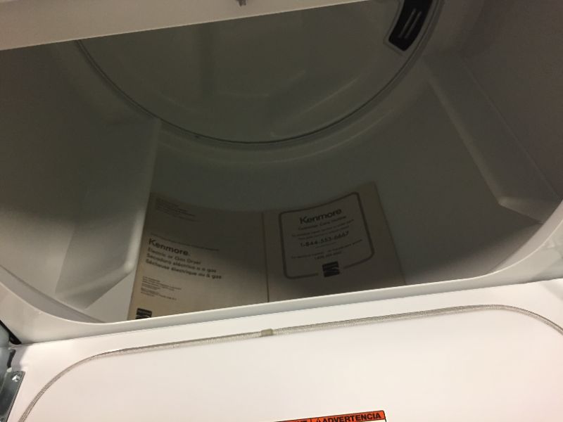 Photo 3 of Kenmore 75132 7.0 cu. ft. Gas Dryer with SmartDry Plus Technology - White-----missing power cord sale for parts only 
