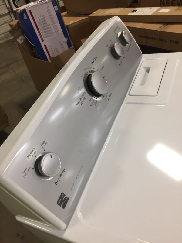 Photo 7 of Kenmore 75132 7.0 cu. ft. Gas Dryer with SmartDry Plus Technology - White-----missing power cord sale for parts only 
