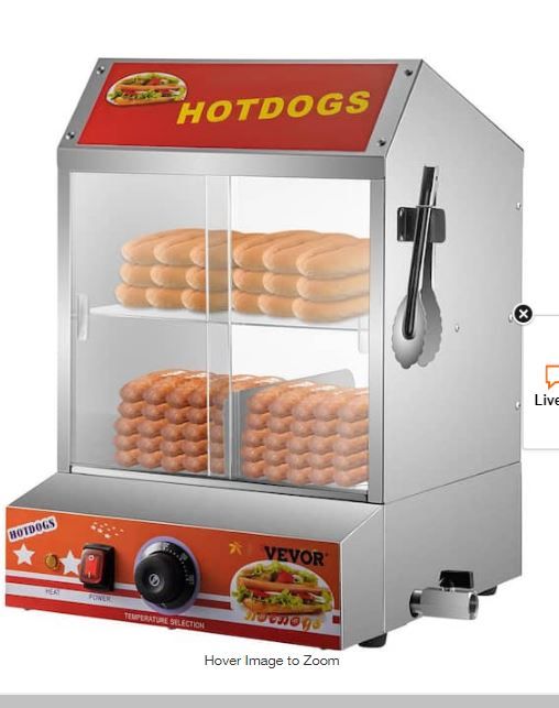 Photo 1 of 24.5 Qt. Hot Dog Steamer 2-Tier Hut Steamer Stainless Steel Hot Dog Steamer Commercial Food Warmer Display
