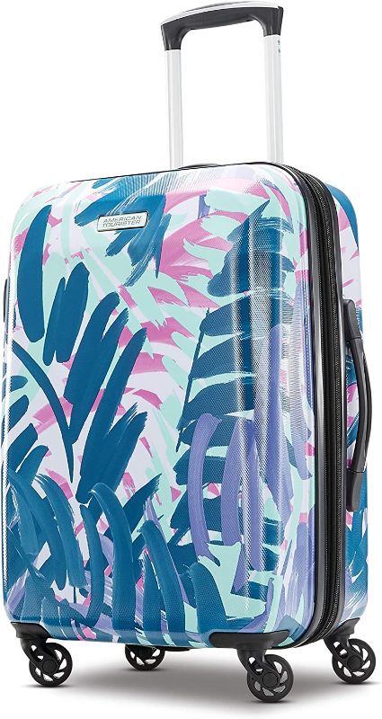 Photo 1 of American Tourister Moonlight Hardside Expandable Luggage with Spinner Wheels, Palm Trees, Checked-Large 28-Inch
