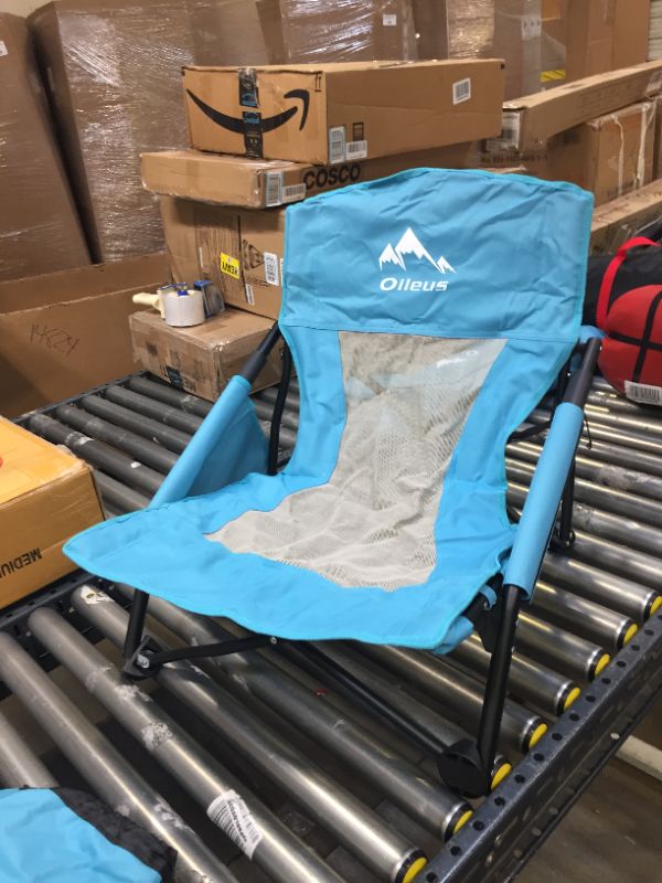 Photo 3 of 1--Oileus Low Beach Chair for Beach Tent & Shelter & Camping | Outdoor Ultralight Backpacking Folding Recliner Chairs with Cup Holder & Storage Bag, Carry Bag, Breeze Mesh Back, Compact Duty 
