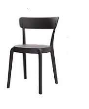 Photo 1 of Amazon Basics dark grey , Armless Bistro Dining Chair-Set of 2, Premium Plastic
