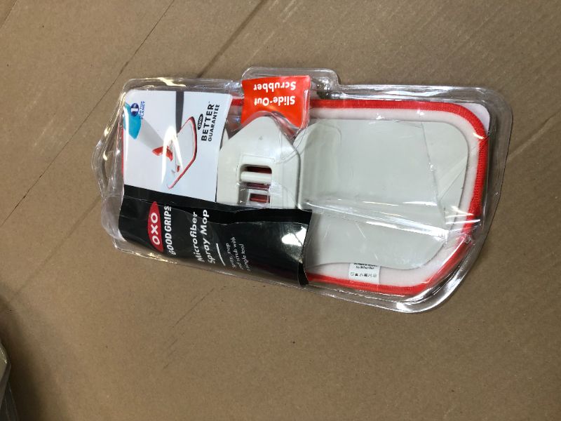 Photo 1 of Good Grips Microfiber Spray with Slide-Out Scrubber Mop OXO-----base only ---missing handle 