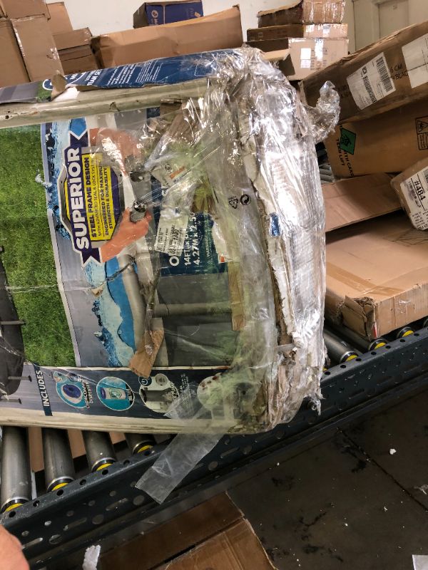 Photo 6 of Bestway - Power Steel 14' x 8'2" x 39.5" Above Ground Pool Set-----the box is very damaged missing parts used ----sale for parts only 
