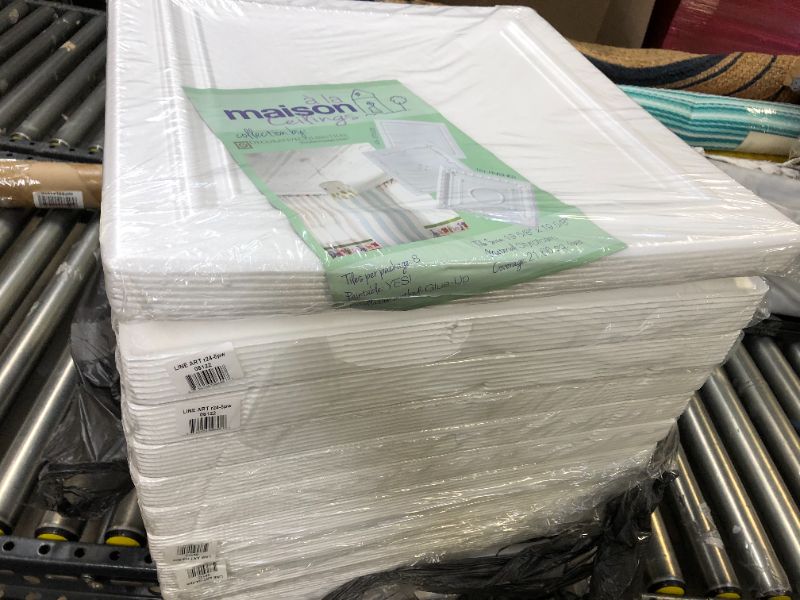 Photo 1 of A La Maison Ceilings R24 Line Art Foam Glue-up Ceiling Tile (259 sq. ft./Case), Pack of 96, Plain White

