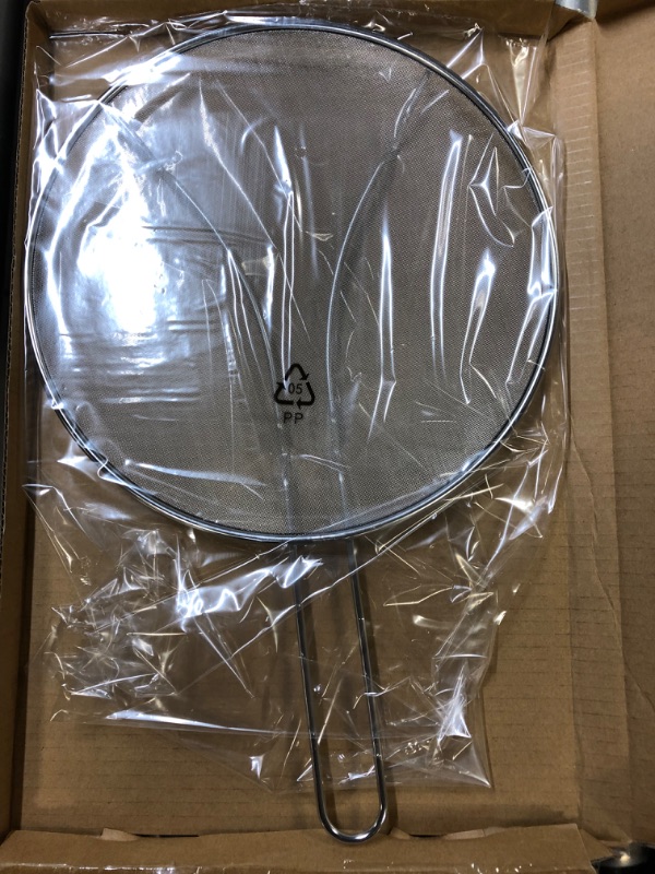 Photo 1 of AmazonCommercial Stainless Steel Fine Mesh Frying Pan Splatter Screen, 11.5 Inch
