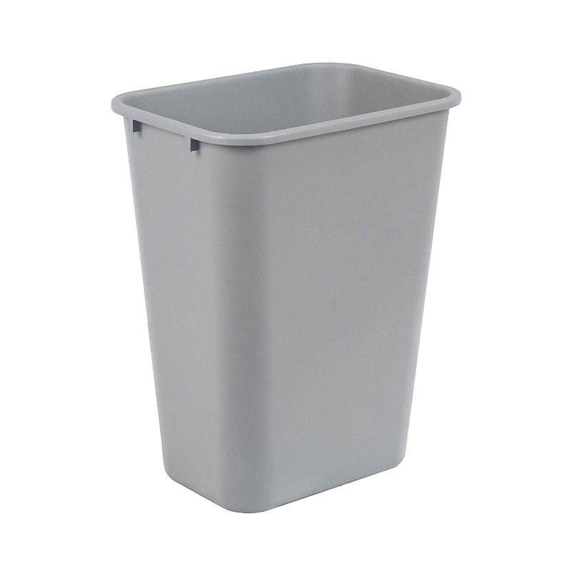 Photo 1 of AmazonCommercial 10 Gallon Commercial Office Wastebasket, Grey, 2-Pack
