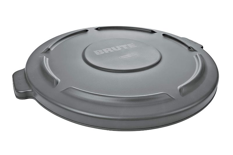 Photo 1 of 6--Rubbermaid Commercial Products FG261960GRAY Brute Heavy-Duty Round Trash/Garbage Lid, 20-Gallon, Gray
