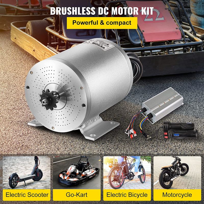 Photo 1 of VEVOR Electric Brushless DC Motor,72V 3000W Brushless Electric Motor,4900RPM Brushless Motor Kit,w/Controller and Throttle Grip for Electric Scooter E Bike Engine Motorcycle DIY Part Conversion Kit
