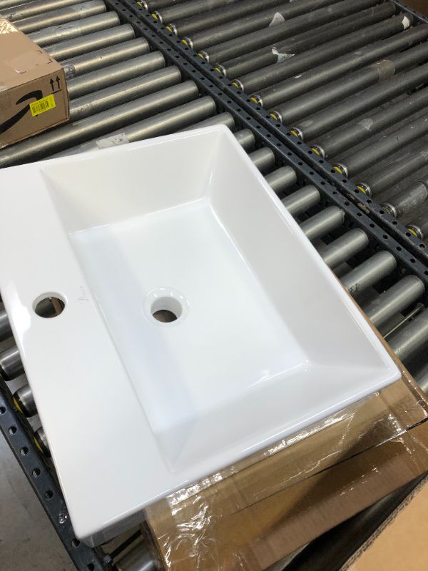 Photo 3 of Dawn USA Ceramic Rectangular Vessel Bathroom Sink with Overflow