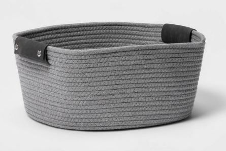 Photo 1 of 13" Half Coiled Rope Basket Gray - Brightroom™

