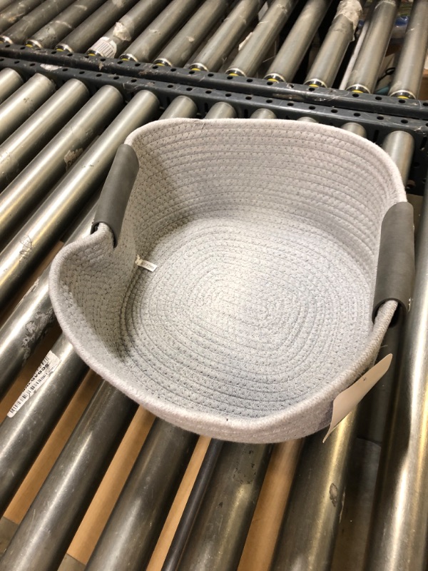 Photo 2 of 13" Half Coiled Rope Basket Gray - Brightroom™

