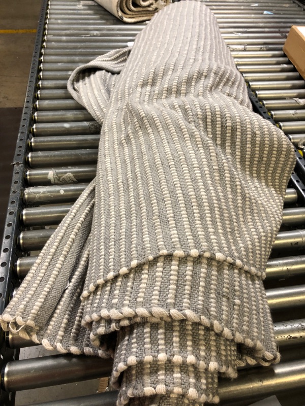 Photo 1 of 9' x 12' Textured Indoor/Outdoor Hand Made Area Rug Light Gray - Hearth & Hand